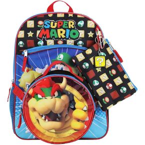 BIOWORLD Super Mario Brothers 5-Piece Backpack & Lunchbox Set