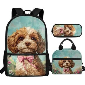 Mermaid Backpack and Lunch Box for Girls 4-6/8-10 Cute Pink Bookbag and Lunch Bag Set for Kids School Book Bag Insulated Lunchbox Pencil Pouch 3 In 1