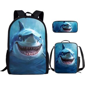 Tiger Kids Backpack for Teen Boys 3Pcs Backpack with Lunch Box Set for Middle School Bookbag for Boys Children Teens Backpacks for Elementary Middle High School Student