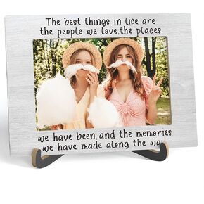 Inspirational Picture Frame, the best things in life are the people we love - Wooden Tabletop Photo Frame With Stand, Christmas Birthday Long Distance Relationship Gift for family Friend, A18