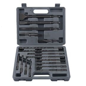 YaeTek 17 قطعة من مجموعة لقم الثقب المطرقة الدوارة والأزاميل SDS بالإضافة إلى مجموعة لقم المطرقة الدوارة والأزاميل مع حقيبة تخزين محمولة - SDS Plus شانك يناسب المطرقة الدوارة in Kuwait