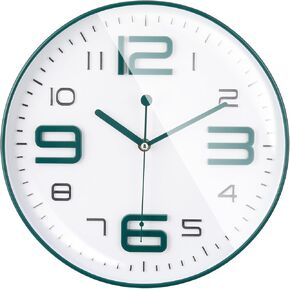 12" Silent Round Wall Clock Arabic Numerals Easy Read Clock for Living Room, Bedroom,School and Nursery (Battery Not Included) Orange
