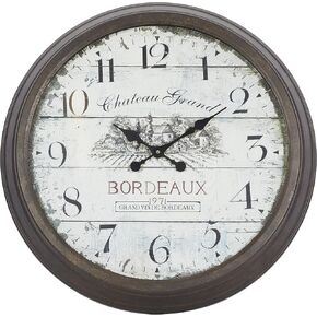 Deco 79 Metal Decorative Wall Clock Wall Clock for Home with Bordeaux, Wall Clock for Room 23" x 4" x 23", White