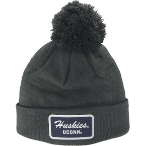 ZHATS Standard NCAA Officially Licensed Pom Beanie Patch Brick Charcoal