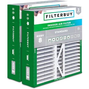 Filterbuy 16x22x5 Air Filter MERV 8 Dust Defense (2-Pack), Pleated HVAC AC Furnace Air Filters Replacement for Amana, Coleman, Goodman, York, and More (Actual Size: 15.38 x 21.88 x 5.25 Inches)