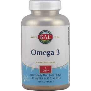 كال اوميجا 3 | زيت السمك أوميغا 3 لدعم صحة القلب والمفاصل والدماغ | 180 ملجم EPA، 120 ملجم DHA (120 قطعة، 120 جرعة) in Kuwait