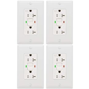 ANKO GFCI Outlet 20 Amp 4 Pack, UL Listed, LED Indicator, Tamper-Resistant, Weather Resistant Receptacle Indoor or Outdoor Use with Decor Wall Plates and Screws