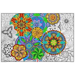 Stuff2Color Giant Coloring Poster Mandala Madness for Kids and Adults - Great for Family Time, Girls, Boys, Arts and Crafts, Adults, Care Facilities, Schools and Group Activities (1 Pack)