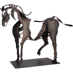 Art Metal Horse Statue Decor,Handmade Modern Horse Carving Crafts,Metal Horse Sculpture Decorations Gift for Home, Office, Bookshelf, firplace Figurine