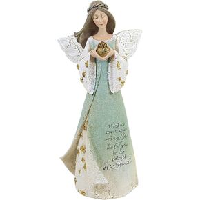 Roman Irish Angel, 8.25-inch Height, Resin, Stone Mix, Home, Tabletop Décor