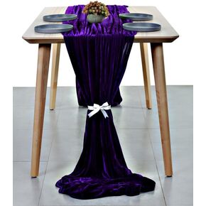 MDS 1 Pack 10ft velvet Table Runner 29 x120 Inches Long Wedding Runner Romantic Rustic Table Runner for Wedding Decorations, Birthday Parties, Bridal Shower Party Arch Decor – mauva