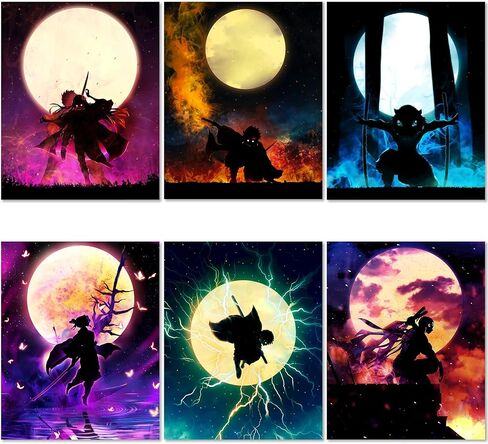 LYCZIPO Anime Poster - Japanese Anime Wall Art Poster - 8x10 Inches Unframed Set Of 6,HD Print Painting for Living Room,Home Bedroom Playroom Wall Decor. (6ds02) in Saudi Arabia