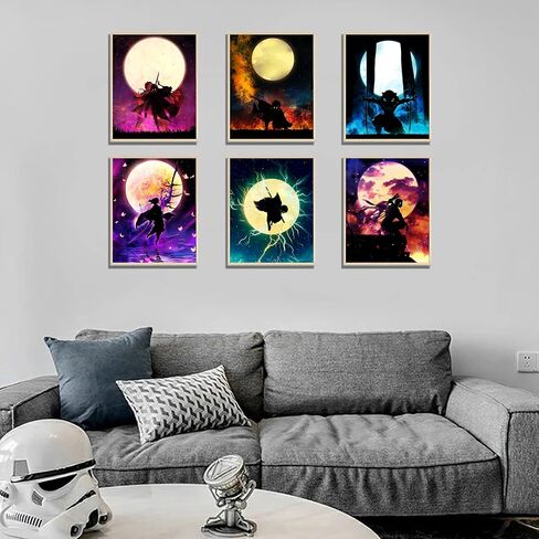 LYCZIPO Anime Poster - Japanese Anime Wall Art Poster - 8x10 Inches Unframed Set Of 6,HD Print Painting for Living Room,Home Bedroom Playroom Wall Decor. (6ds02) in Saudi Arabia