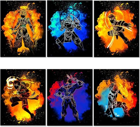 LYCZIPO Anime Poster - Japanese Anime Wall Art Poster - 8x10 Inches Unframed Set Of 6,HD Print Painting for Living Room,Home Bedroom Playroom Wall Decor. (6ds02) in Saudi Arabia