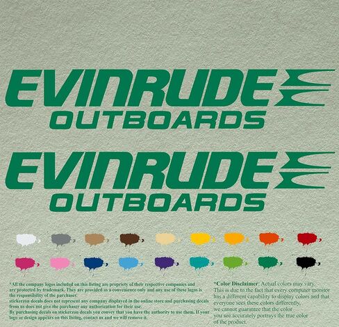 Pair of Evinrude compatible replacement Outboards Decals Vinyl Stickers Boat Outboard Motor set of 2 (hand cuted and pained) in Saudi Arabia