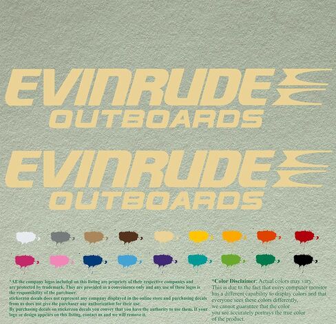 Pair of Evinrude compatible replacement Outboards Decals Vinyl Stickers Boat Outboard Motor set of 2 (hand cuted and pained) in Saudi Arabia