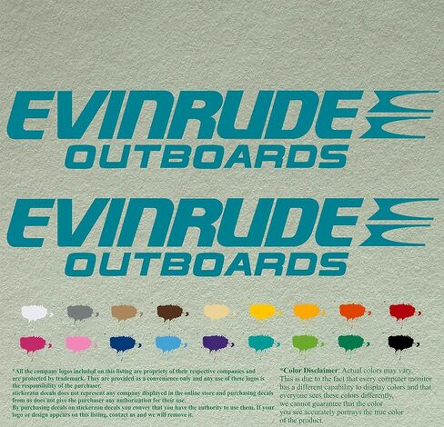 Pair of Evinrude compatible replacement Outboards Decals Vinyl Stickers Boat Outboard Motor set of 2 (hand cuted and pained) in Saudi Arabia