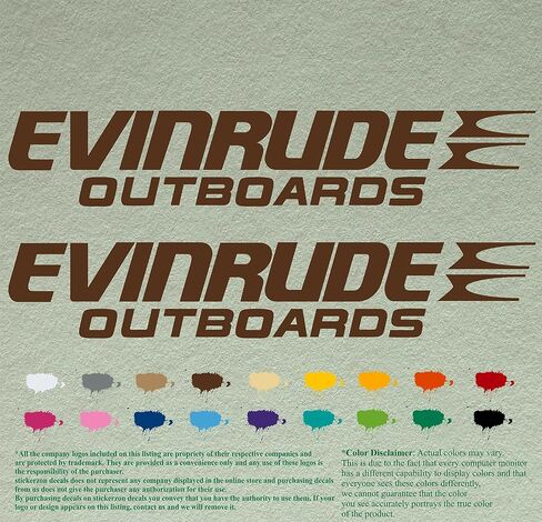 Pair of Evinrude compatible replacement Outboards Decals Vinyl Stickers Boat Outboard Motor set of 2 (hand cuted and pained) in Saudi Arabia
