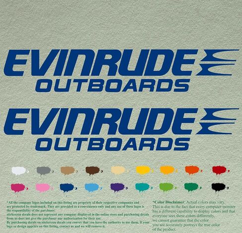 Pair of Evinrude compatible replacement Outboards Decals Vinyl Stickers Boat Outboard Motor set of 2 (hand cuted and pained) in Saudi Arabia