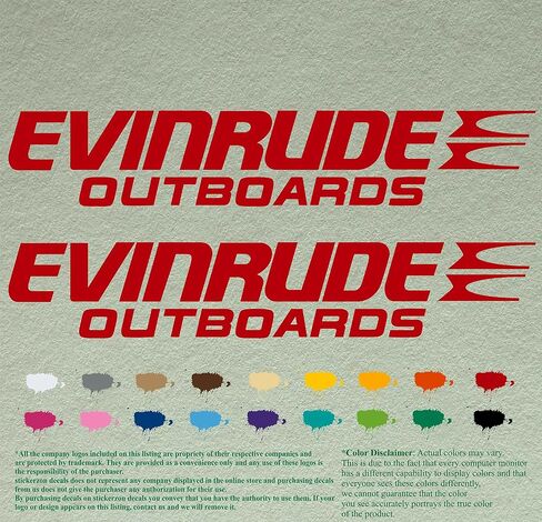 Pair of Evinrude compatible replacement Outboards Decals Vinyl Stickers Boat Outboard Motor set of 2 (hand cuted and pained) in Saudi Arabia