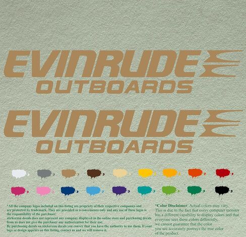 Pair of Evinrude compatible replacement Outboards Decals Vinyl Stickers Boat Outboard Motor set of 2 (hand cuted and pained) in Saudi Arabia