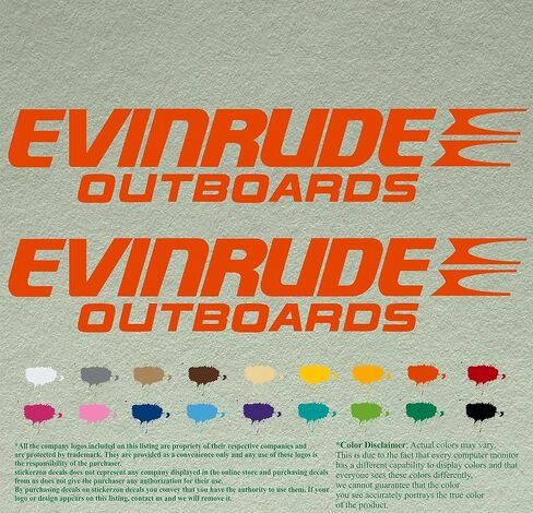 Pair of Evinrude compatible replacement Outboards Decals Vinyl Stickers Boat Outboard Motor set of 2 (hand cuted and pained) in Saudi Arabia