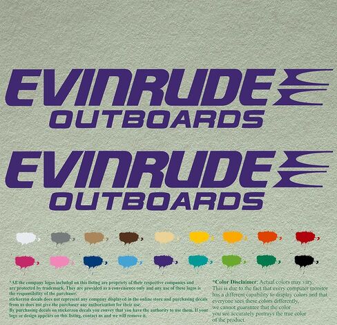 Pair of Evinrude compatible replacement Outboards Decals Vinyl Stickers Boat Outboard Motor set of 2 (hand cuted and pained) in Saudi Arabia