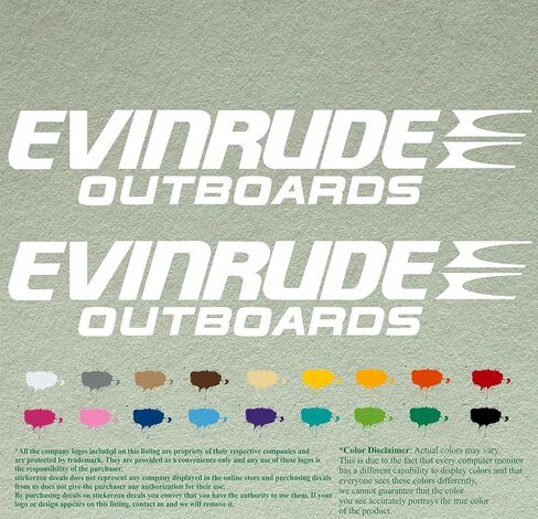 Pair of Evinrude compatible replacement Outboards Decals Vinyl Stickers Boat Outboard Motor set of 2 (hand cuted and pained) in Saudi Arabia