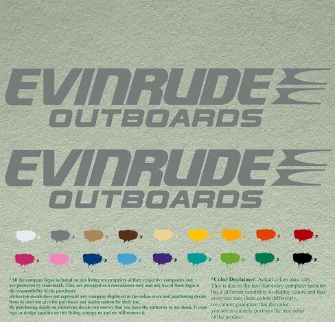Pair of Evinrude compatible replacement Outboards Decals Vinyl Stickers Boat Outboard Motor set of 2 (hand cuted and pained) in Saudi Arabia
