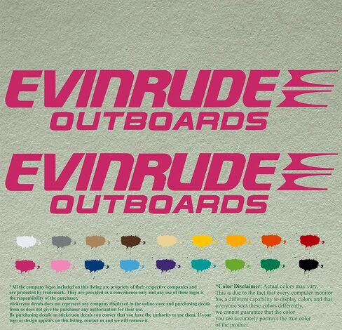 Pair of Evinrude compatible replacement Outboards Decals Vinyl Stickers Boat Outboard Motor set of 2 (hand cuted and pained) in Saudi Arabia