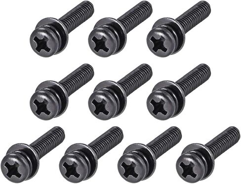 uxcell M4 x 40mm Carbon Steel Phillips Pan Head Machine Screws Bolts Combine with Spring Washer and Plain Washers 10pcs in Saudi Arabia