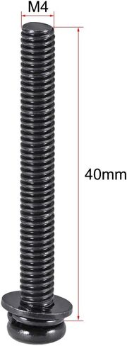 uxcell M4 x 40mm Carbon Steel Phillips Pan Head Machine Screws Bolts Combine with Spring Washer and Plain Washers 10pcs in Saudi Arabia