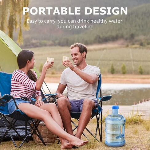 حاوية تخزين المياه، 5 لتر/1. زجاجة مياه سعة 3 جالون مع غطاء لولبي ومقبض - إبريق ماء محمول للرياضة ومستلزمات التخييم والسفر في الهواء الطلق in Kuwait