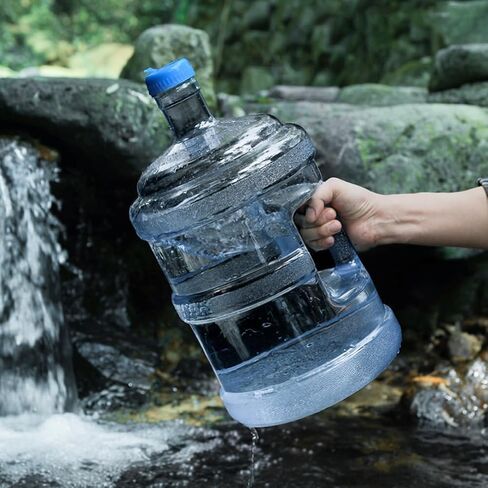 حاوية تخزين المياه، 5 لتر/1. زجاجة مياه سعة 3 جالون مع غطاء لولبي ومقبض - إبريق ماء محمول للرياضة ومستلزمات التخييم والسفر في الهواء الطلق in Kuwait