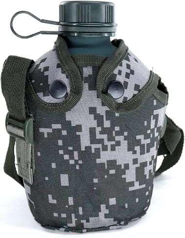 Camouflage kettle,Titanium Military Canteen Cups,Aluminum Military Canteen Water Bottle,Army Style Water Bottle Canteen Cover Bag for Camping Hiking Backpacking Hunting (Woodland Camouflage) in Saudi Arabia