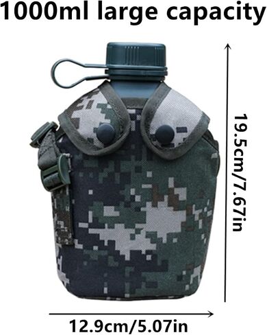Camouflage kettle,Titanium Military Canteen Cups,Aluminum Military Canteen Water Bottle,Army Style Water Bottle Canteen Cover Bag for Camping Hiking Backpacking Hunting (Woodland Camouflage) in Saudi Arabia