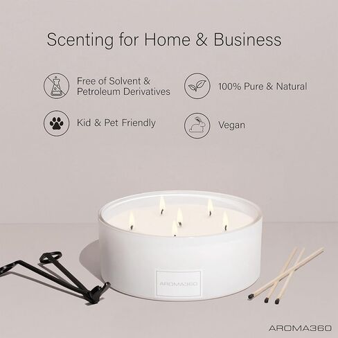 Aroma360 - My Way 50oz Candle - Luxury Scented Candles with Essential Oils - Lush Sandalwood, Warm Virginia Cedar & Iris - Aromatherapy - Soy Candles - 295hr Burn in Saudi Arabia