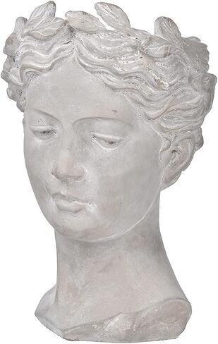 A and B Home D1622 Large Visage Cement Decorative Vase, Gray in Saudi Arabia