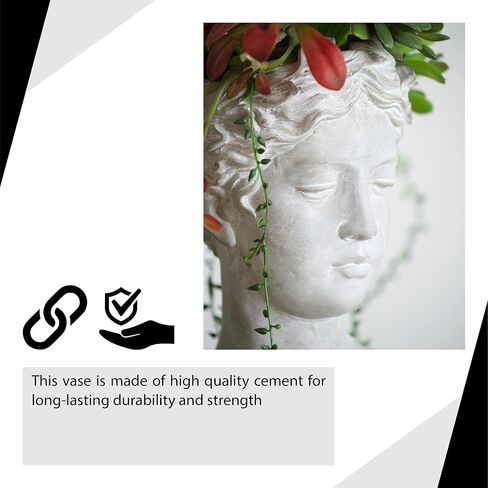 A and B Home D1622 Large Visage Cement Decorative Vase, Gray in Saudi Arabia