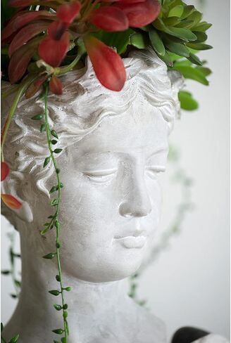 A and B Home D1622 Large Visage Cement Decorative Vase, Gray in Saudi Arabia
