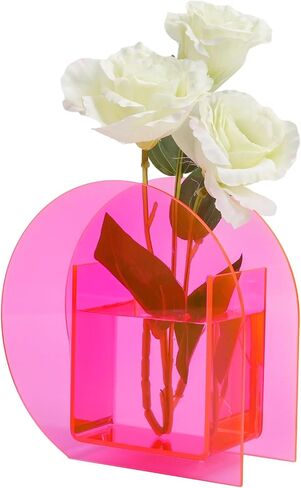 Elegant Clear Acrylic Flower Vase Modern 6.3 Inch Mini Flowers Vase Unique Vase Decor for Hotel Wedding Home Office in Saudi Arabia