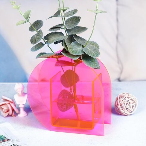 Elegant Clear Acrylic Flower Vase Modern 6.3 Inch Mini Flowers Vase Unique Vase Decor for Hotel Wedding Home Office in Saudi Arabia