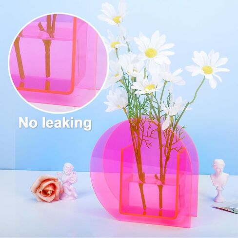 Elegant Clear Acrylic Flower Vase Modern 6.3 Inch Mini Flowers Vase Unique Vase Decor for Hotel Wedding Home Office in Saudi Arabia