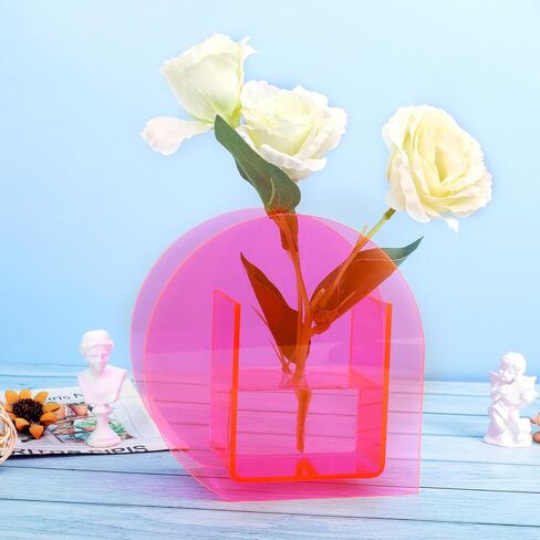 Elegant Clear Acrylic Flower Vase Modern 6.3 Inch Mini Flowers Vase Unique Vase Decor for Hotel Wedding Home Office in Saudi Arabia