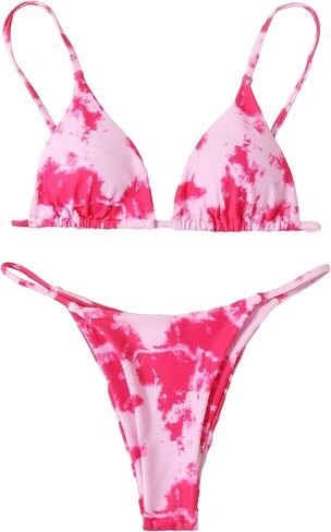 SOLY HUX Women's Tie Dye Spaghetti Strap Bikini Set 2 Piece Swimsuit Bathing Suit in Saudi Arabia