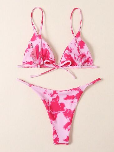 SOLY HUX Women's Tie Dye Spaghetti Strap Bikini Set 2 Piece Swimsuit Bathing Suit in Saudi Arabia