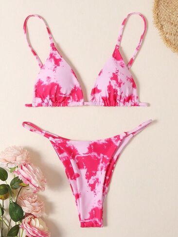SOLY HUX Women's Tie Dye Spaghetti Strap Bikini Set 2 Piece Swimsuit Bathing Suit in Saudi Arabia