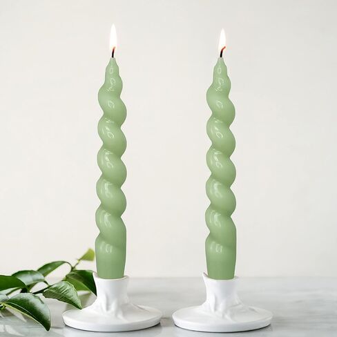 10 Inches Christmas Spiral Taper Candles Colorful Twisted Candle Dripless Long Candles, Handmade Candlesticks for Wedding Dinner Decor, Set of 4(Gradient Metallic Red Green) in Saudi Arabia