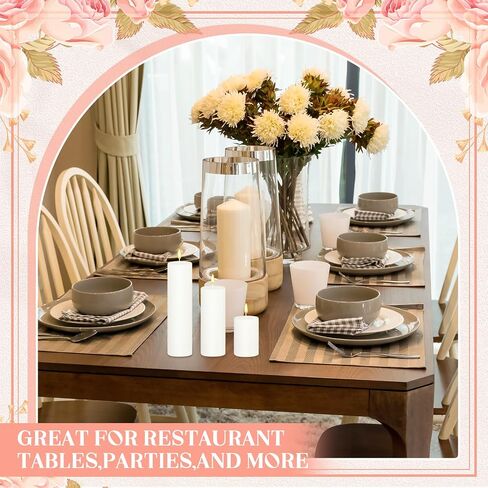 MTLEE 27 Pieces 9 Sets Pillar Candles Decorative Rustic Unscented Candles Assorted Sizes 3'', 6'', 8'' High Church Candles for Wedding Restaurant Spa Christmas Home Dinner Decoration(Ivory White) in Saudi Arabia