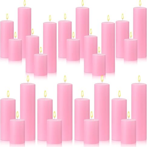 MTLEE 27 Pieces 9 Sets Pillar Candles Decorative Rustic Unscented Candles Assorted Sizes 3'', 6'', 8'' High Church Candles for Wedding Restaurant Spa Christmas Home Dinner Decoration(Ivory White) in Saudi Arabia